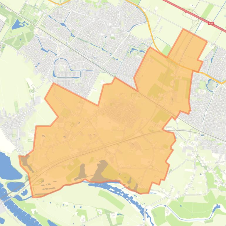 Kaart van de wijk Groessen.