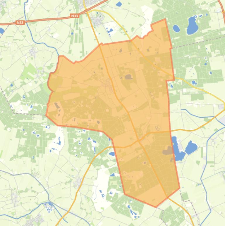 Kaart van de wijk Grolloo.