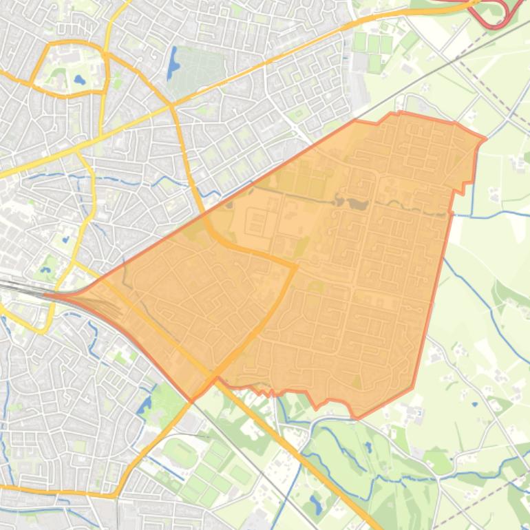 Kaart van de wijk Groot Driene.