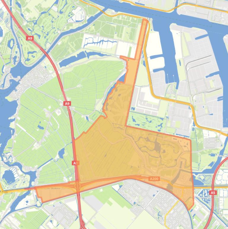 Kaart van de wijk Halfweg.