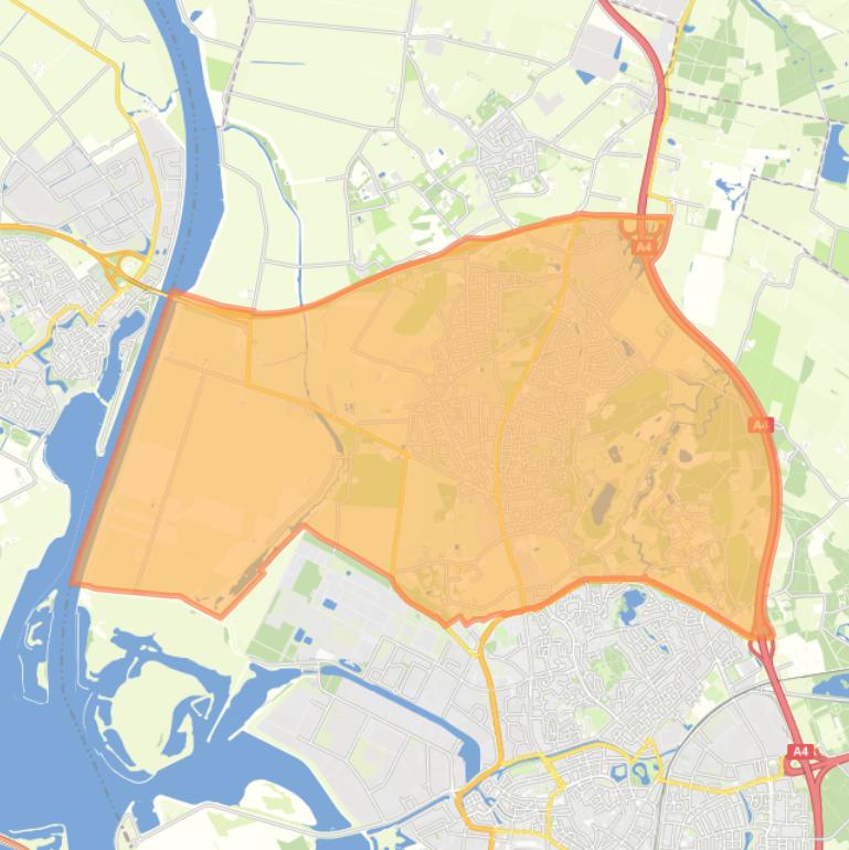 Kaart van de wijk Halsteren.