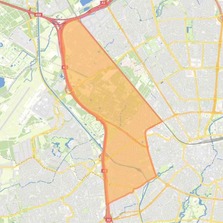 Kaart van de wijk Halve Maan.