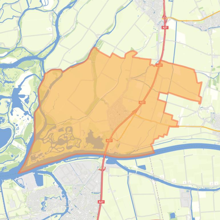 Kaart van de wijk Hank.