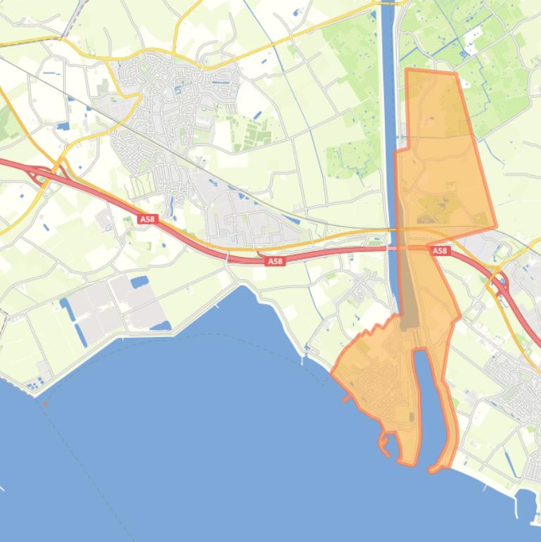 Kaart van de wijk Hansweert.