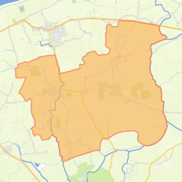 Kaart van de wijk Hantum.