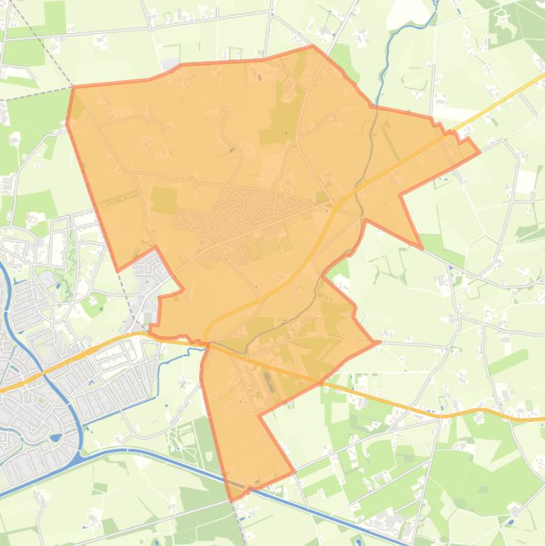 Kaart van de wijk Harbrinkhoek.