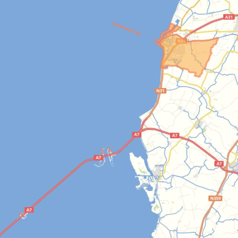 Kaart van de wijk Harlingen.