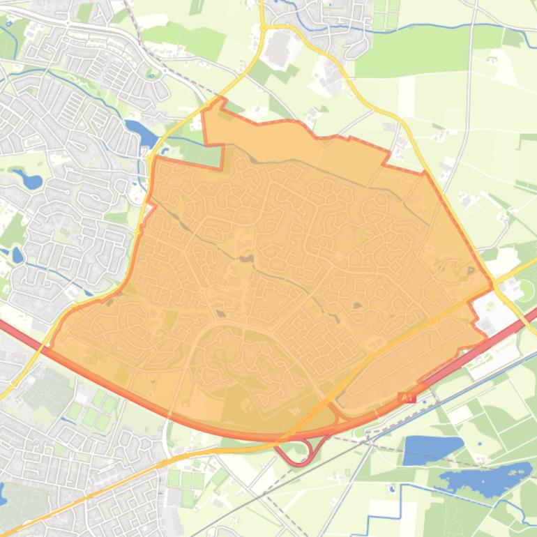 Kaart van de wijk Hasseler Es.