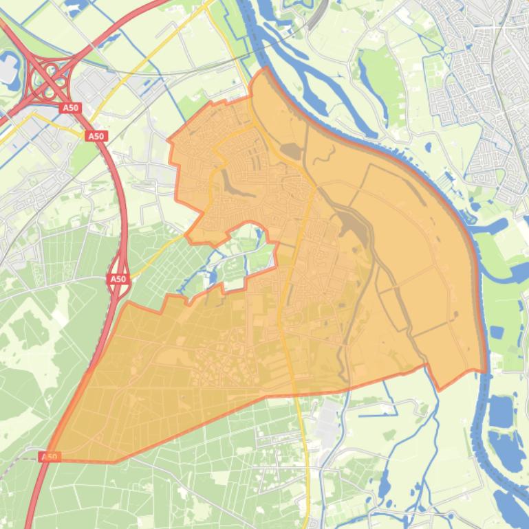 Kaart van de wijk Hattem.