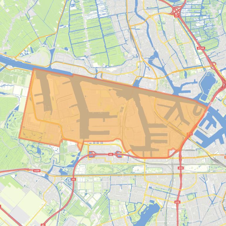 Kaart van de wijk Havens-West.