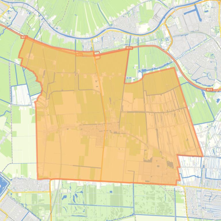 Kaart van de wijk Hazerswoude-Dorp.