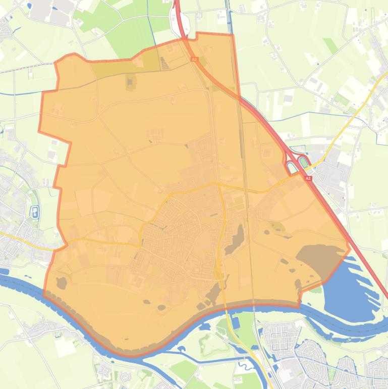 Kaart van de wijk Hedel.