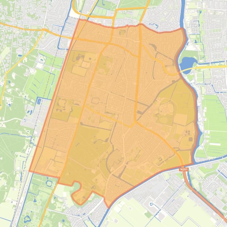 Kaart van de wijk Heemstede-Centrum.