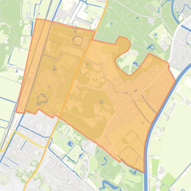 Kaart van de wijk Heemstede-Zuid.