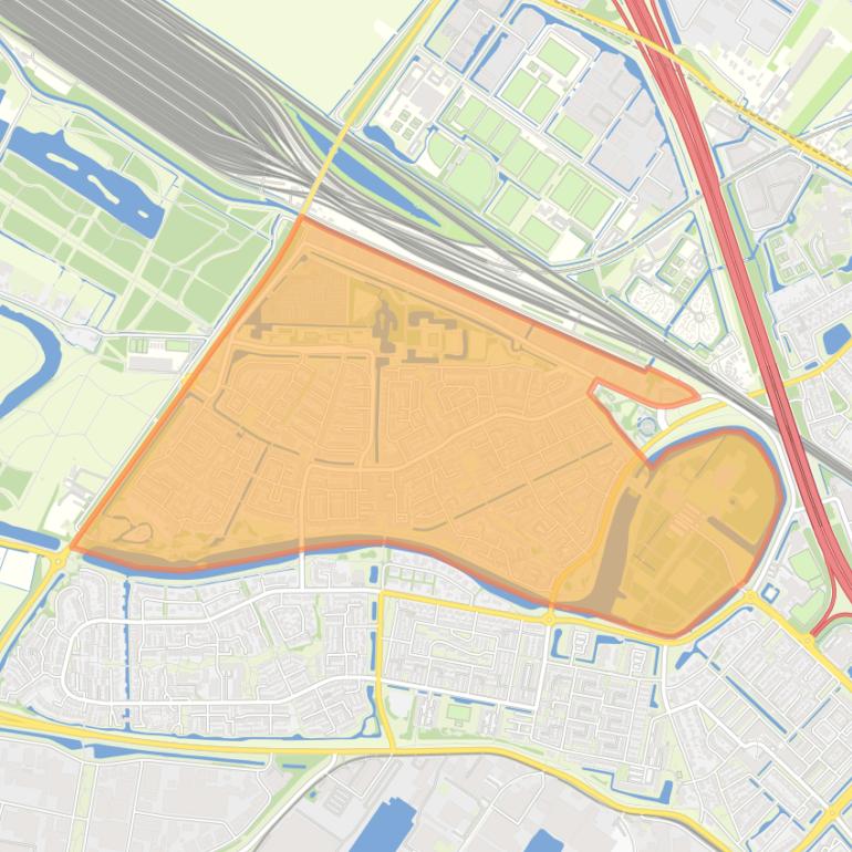 Kaart van de wijk Heer Oudelands Ambacht.