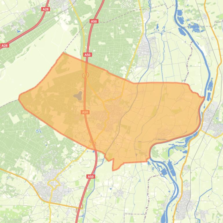 Kaart van de wijk Heerde.