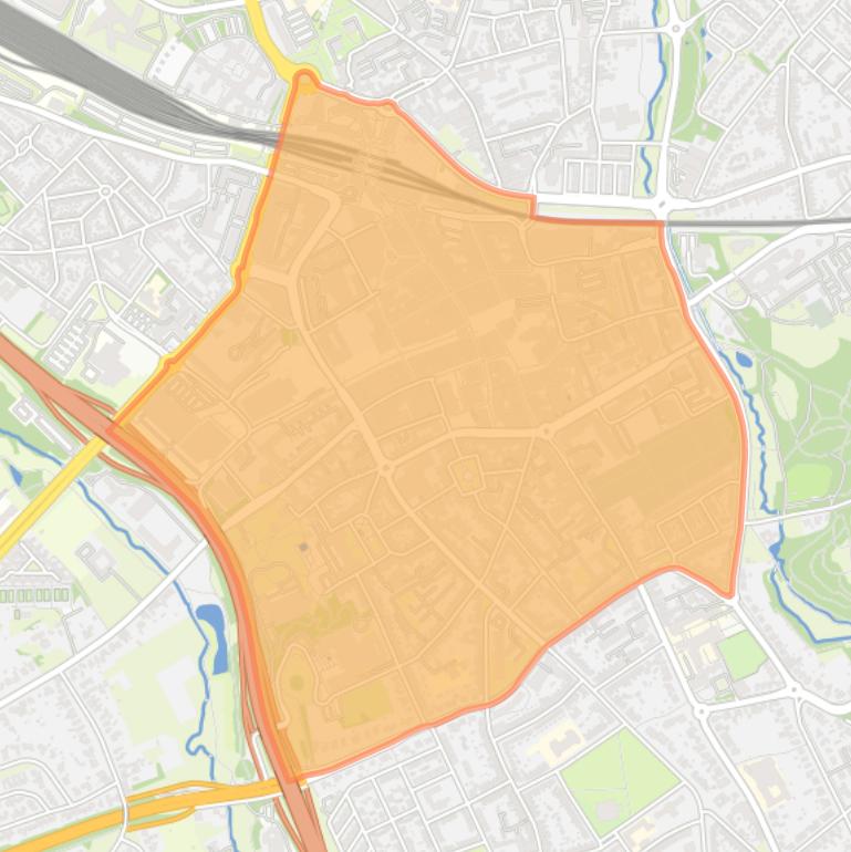 Kaart van de wijk Heerlen-Centrum.