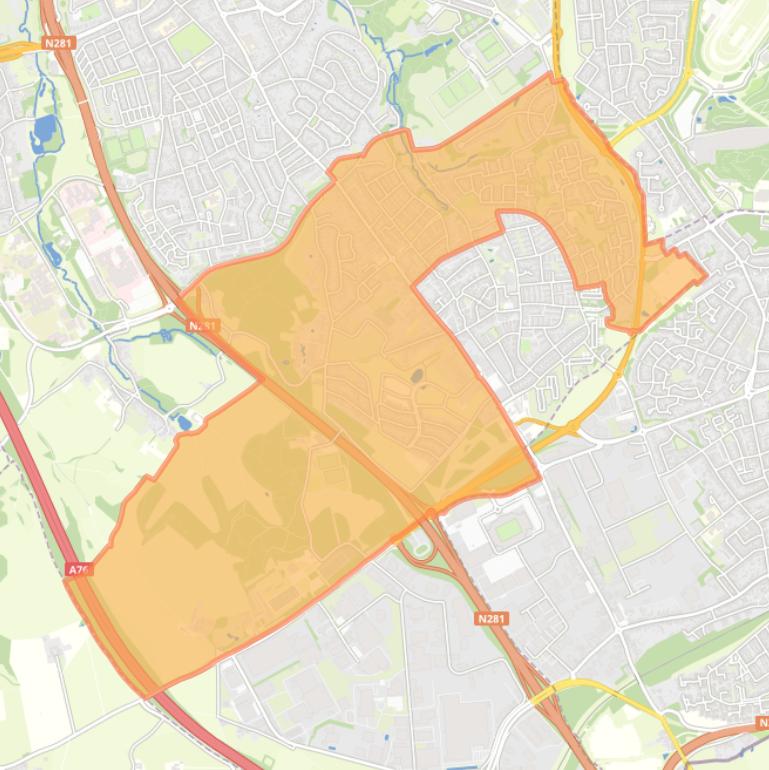 Kaart van de wijk Heerlerbaan - Schil.