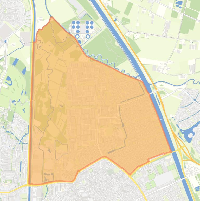 Kaart van de wijk Helmond-Noord.