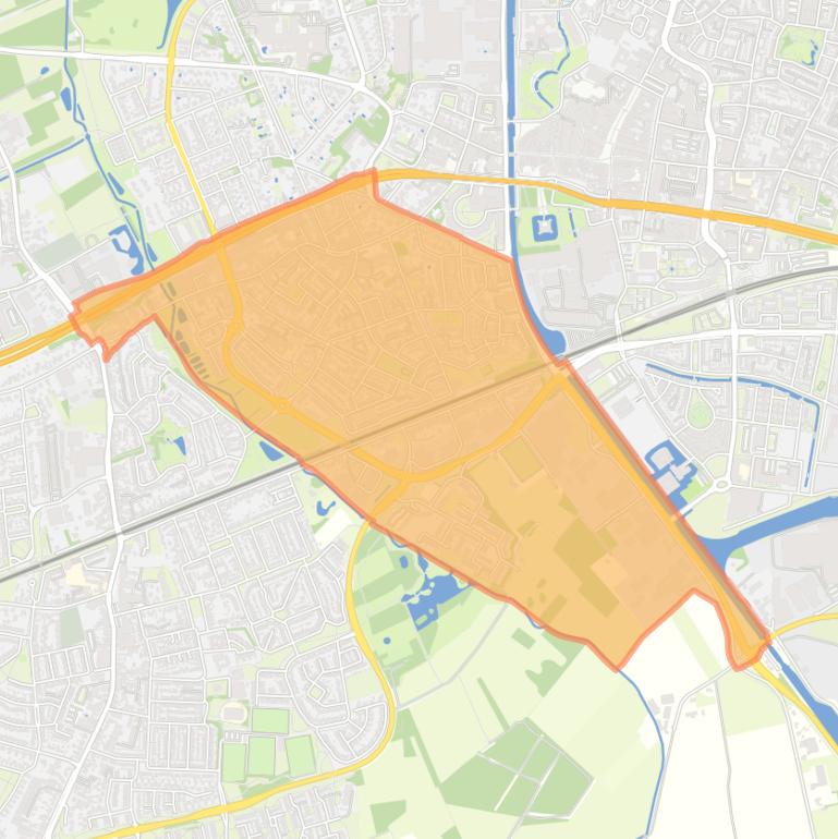 Kaart van de wijk Helmond-West.