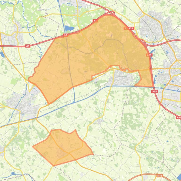 Kaart van de wijk Hengevelde.