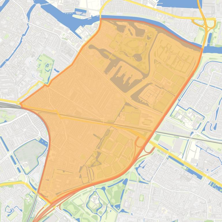 Kaart van de wijk Het Reeland.