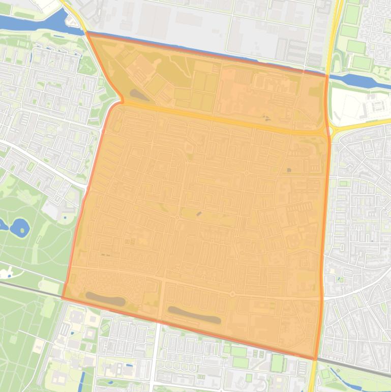 Kaart van de wijk Het Zand.