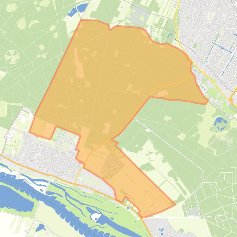 Kaart van de wijk Heuvelrug Elst.