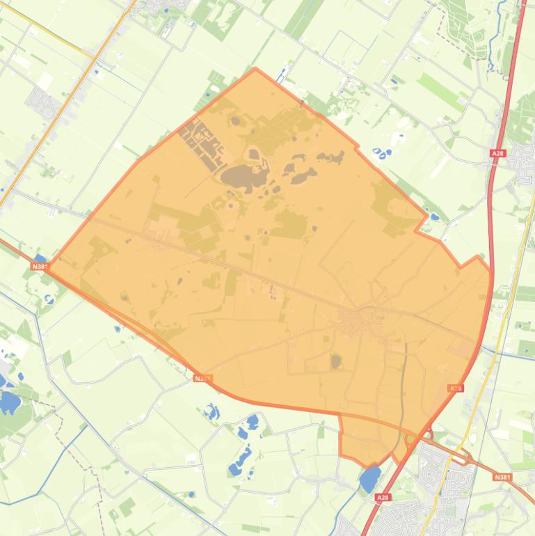 Kaart van de wijk Hijken.