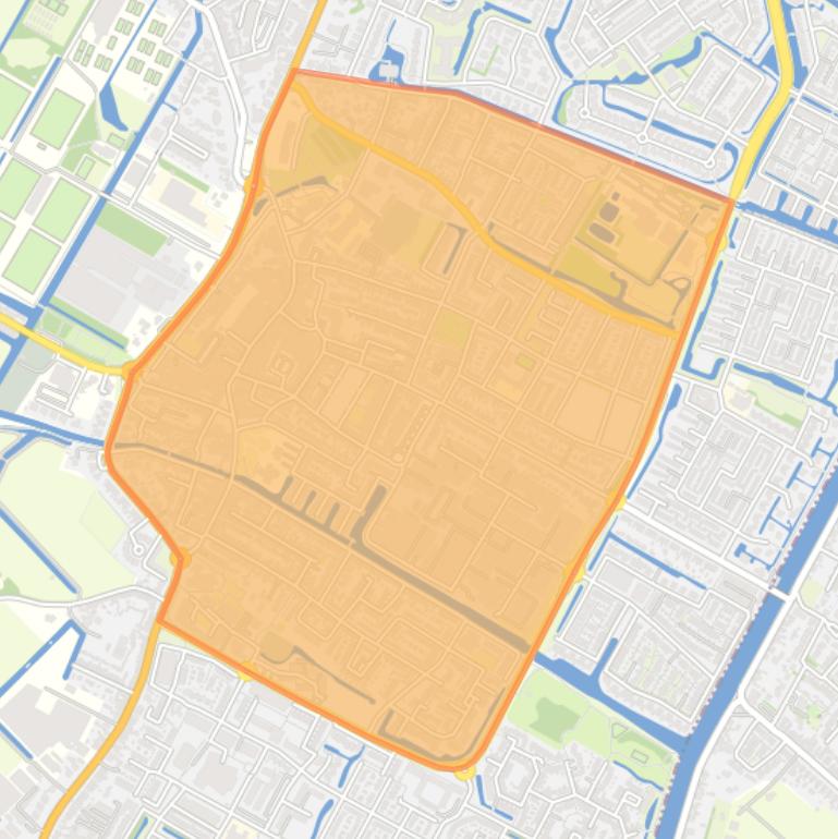 Kaart van de wijk Hillegom Midden.