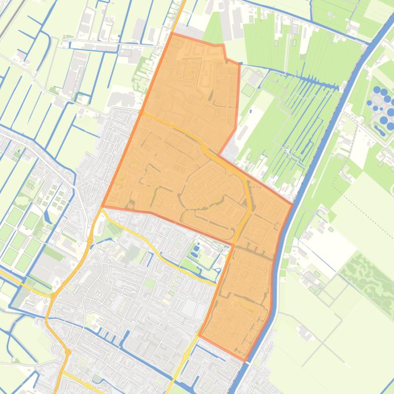 Kaart van de wijk Hillegom Noord.