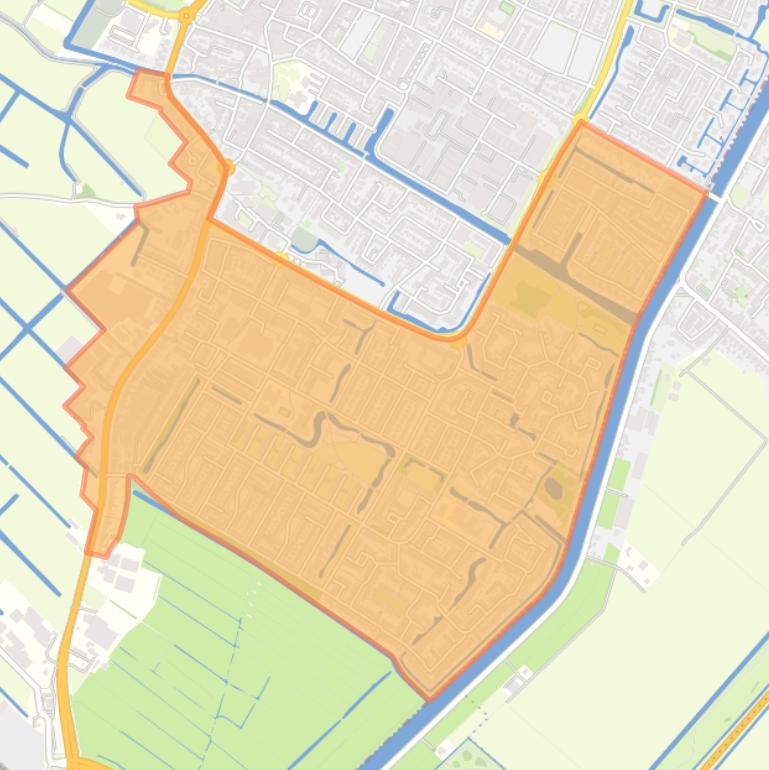 Kaart van de wijk Hillegom Zuid.