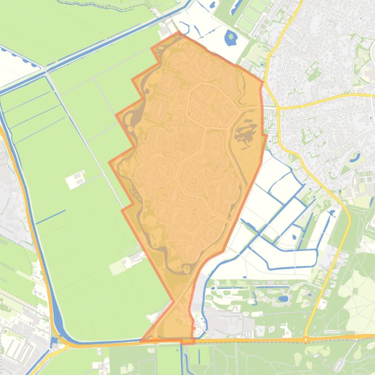 Kaart van de wijk Hilversumse Meent.