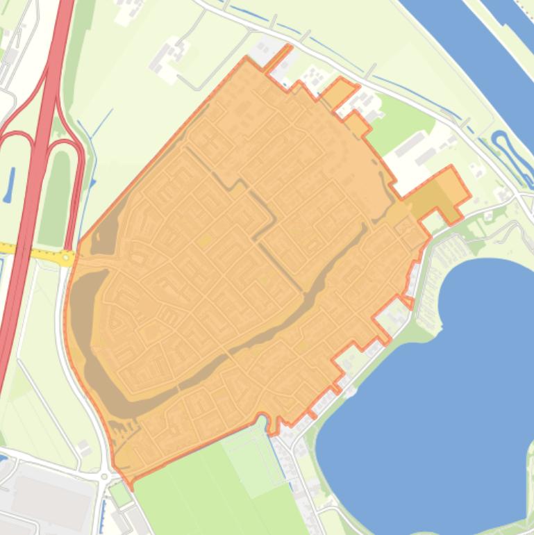 Kaart van de wijk Hoef en Haag.