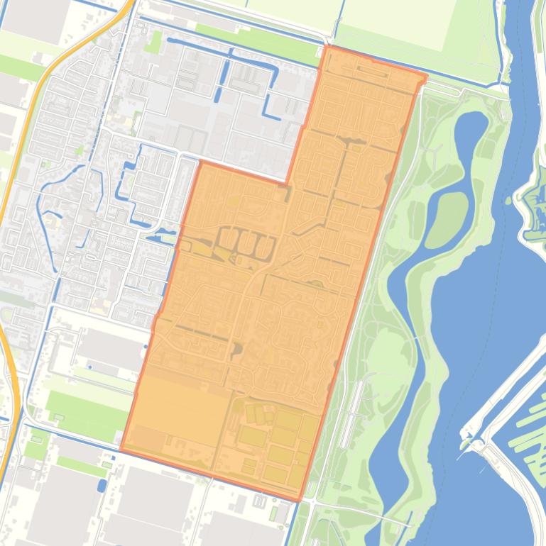 Kaart van de wijk Hoekeindse Zoom.