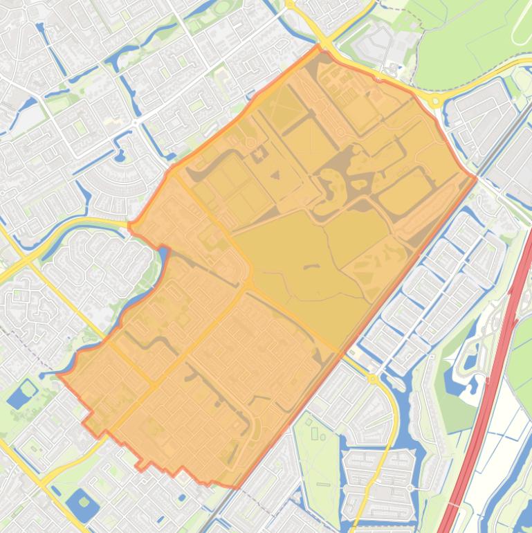 Kaart van de wijk Hofland Oosterwijk en Zuidbroek.