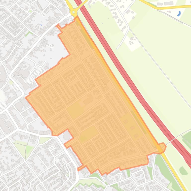 Kaart van de wijk Hoge Akker.