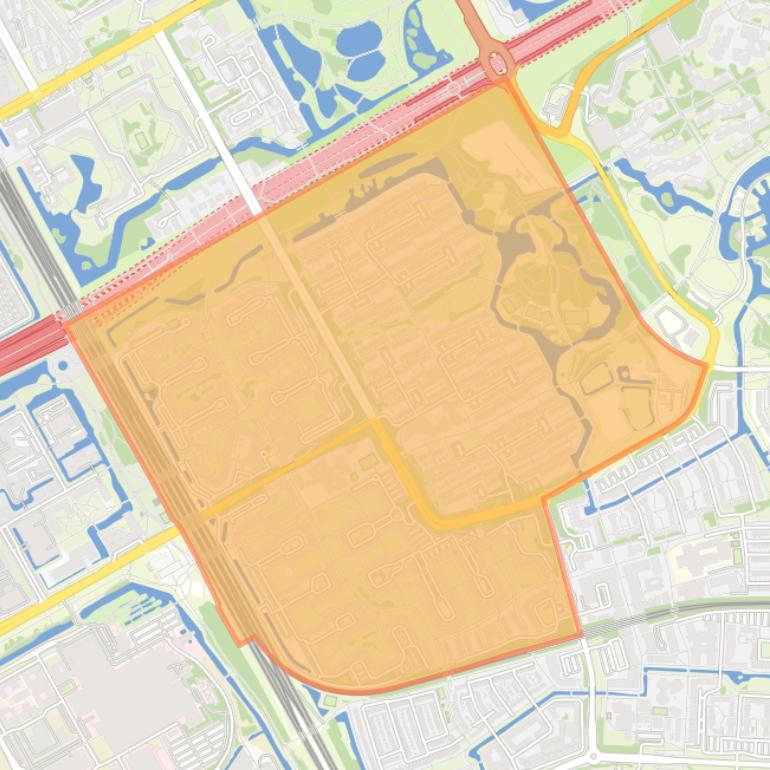 Kaart van de wijk Holendrecht.