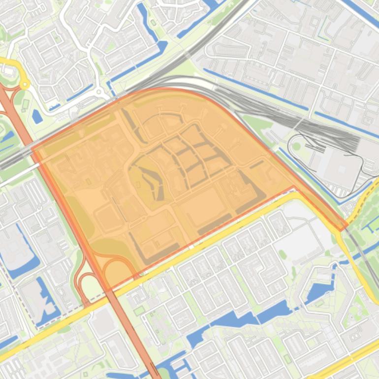 Kaart van de wijk Holland Park.