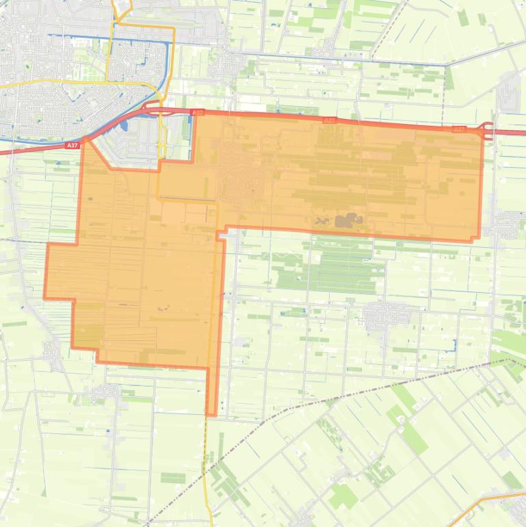 Kaart van de wijk Hollandscheveld.