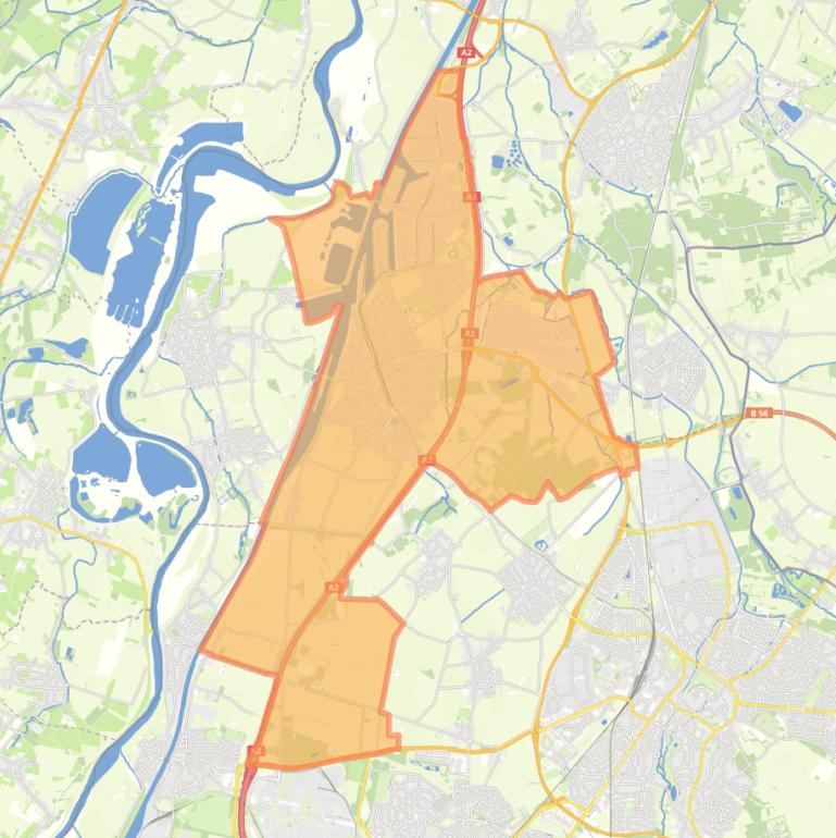 Kaart van de wijk Holtum-Born.