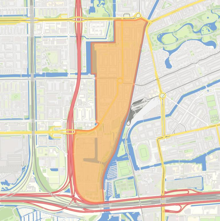 Kaart van de wijk Hoofddorppleinbuurt.