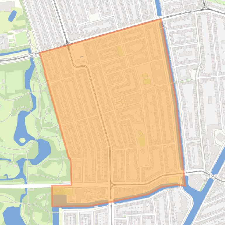 Kaart van de wijk Hoofdweg en omgeving.