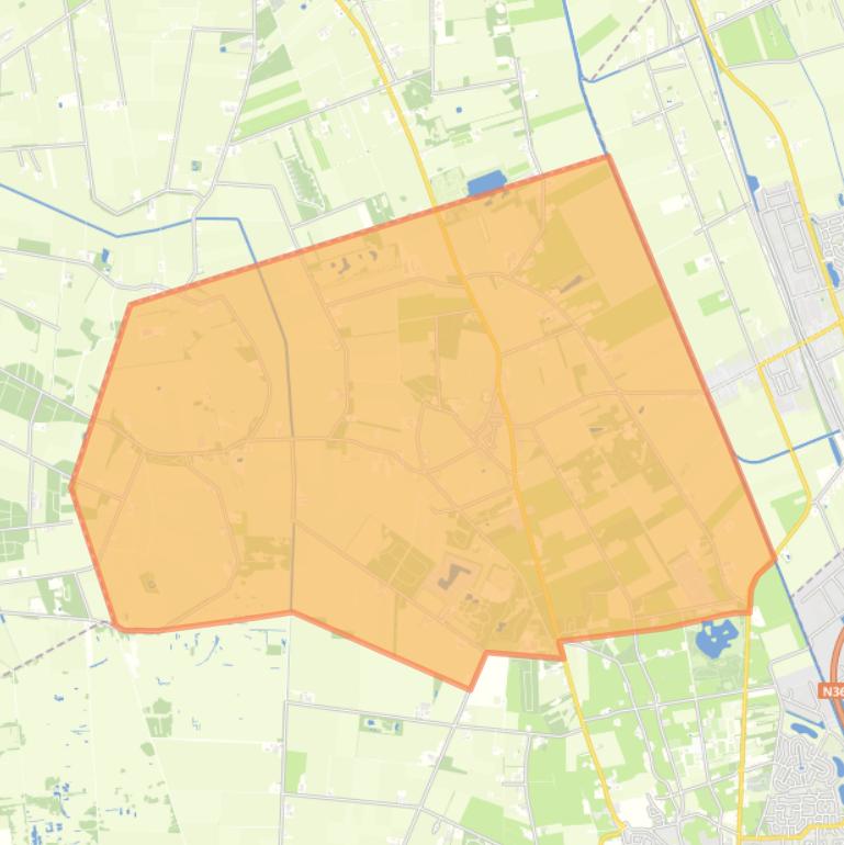 Kaart van de wijk Hooge-Hexel.