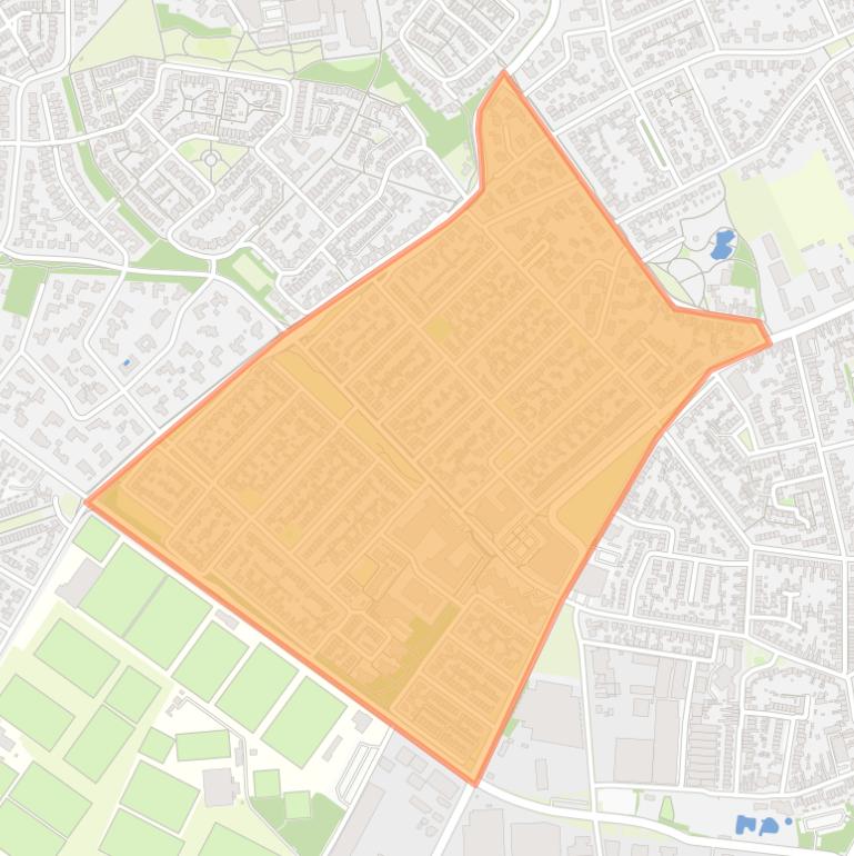 Kaart van de wijk Hoogeind.