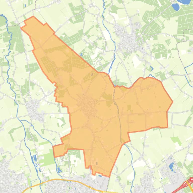 Kaart van de wijk Hoogeloon.