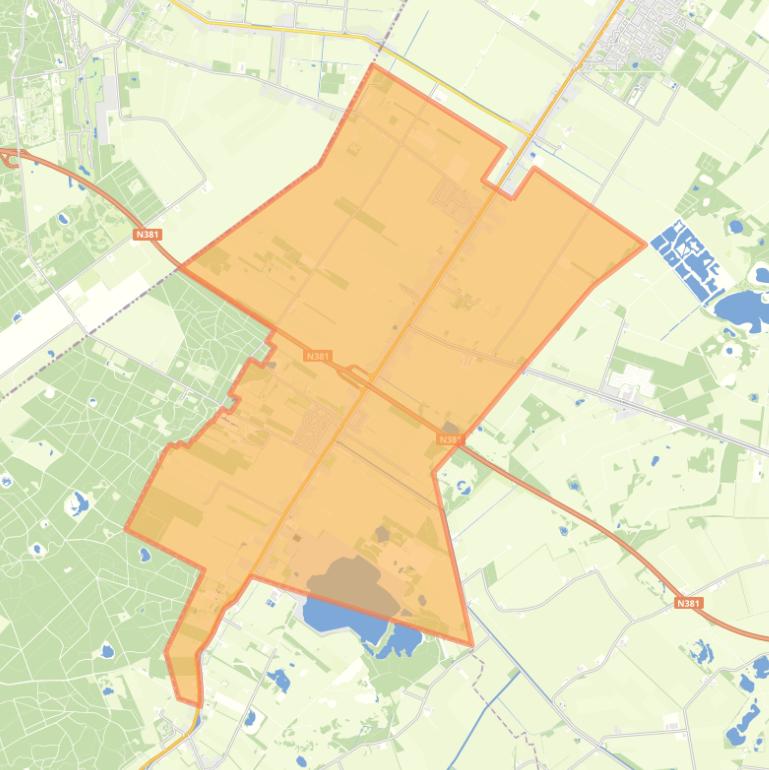 Kaart van de wijk Hoogersmilde.