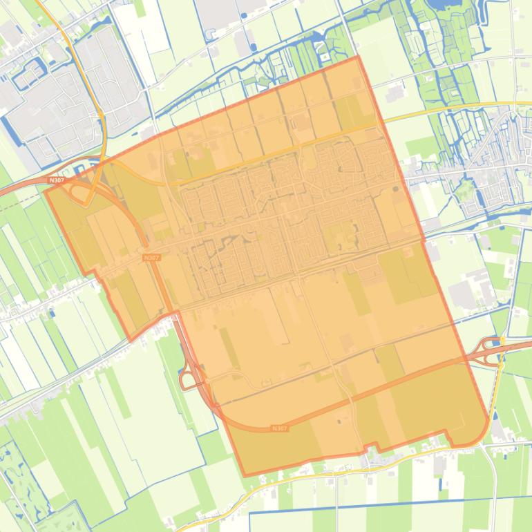 Kaart van de wijk Hoogkarspel.