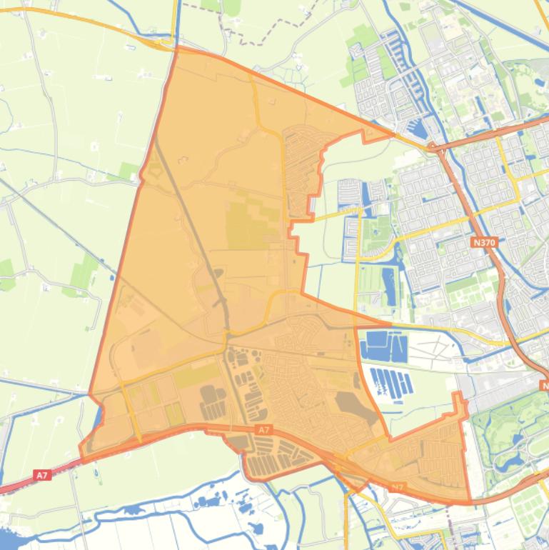 Kaart van de wijk Hoogkerk en omgeving.