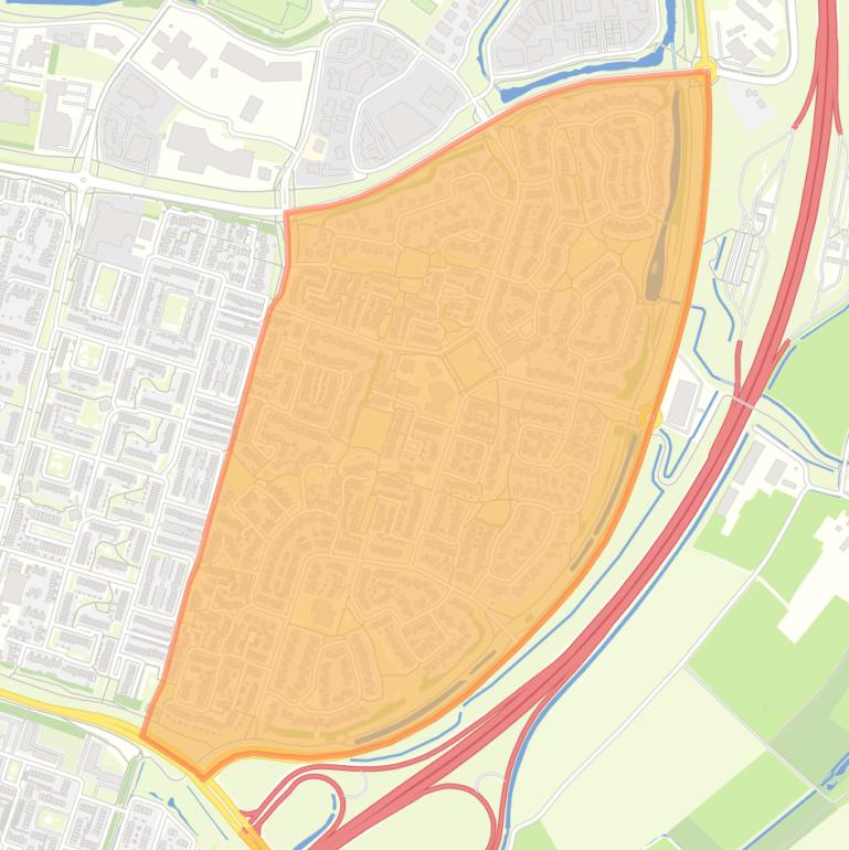 Kaart van de wijk Hoogvonderen.